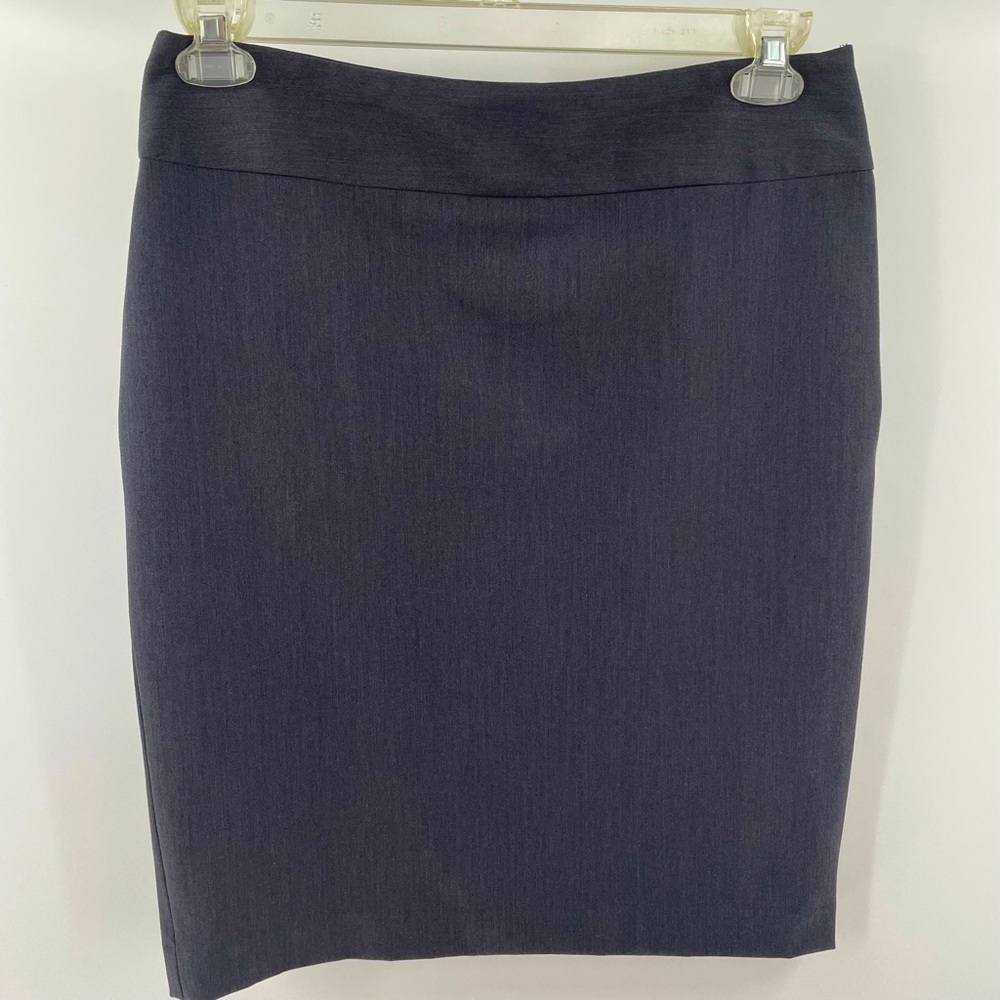 Liz Claiborne Classic Charcoal Straight Line Kick Pleated Zip Side Lined Skirt